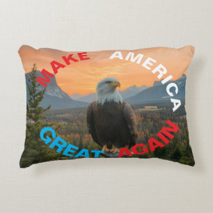 MAKE AMERICAN GREAT AGAIN EAGLE SUNRISE DECORATIVE CUSHION