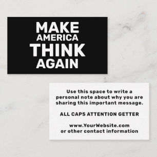 Make American Think Again Hands Off Movement Gear Business Card