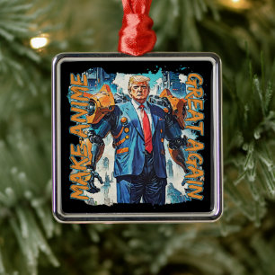 Make Anime Great Again - Mecha Trump Metal Ornament
