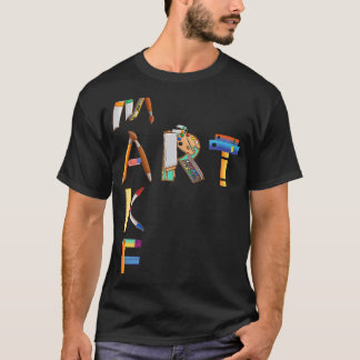 Make Art Artist Paint Palette and Brushes Painter  T-Shirt