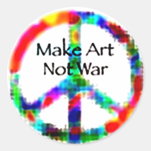 Make Art Not War Classic Round Sticker