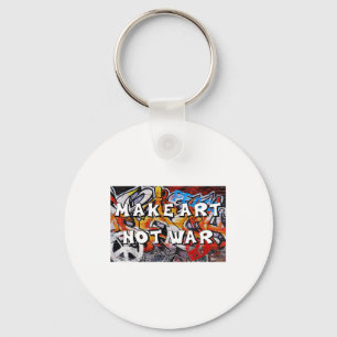 Make Art Not War Peace Graffiti Wall Men Women Pro Key Ring