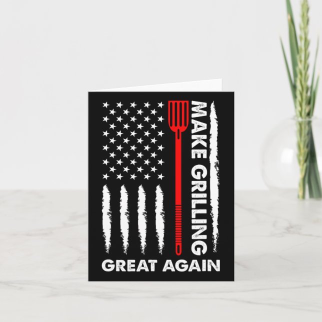 Make Barbecuing Great 4th July Fun Bbq Pitmaster  Card (Front)