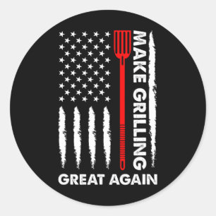 Make Barbecuing Great 4th July Fun Bbq Pitmaster  Classic Round Sticker