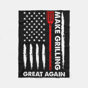 Make Barbecuing Great 4th July Fun Bbq Pitmaster  Fleece Blanket