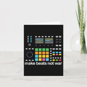 Make Beats Not War Drum Machine Ravers Festival Card
