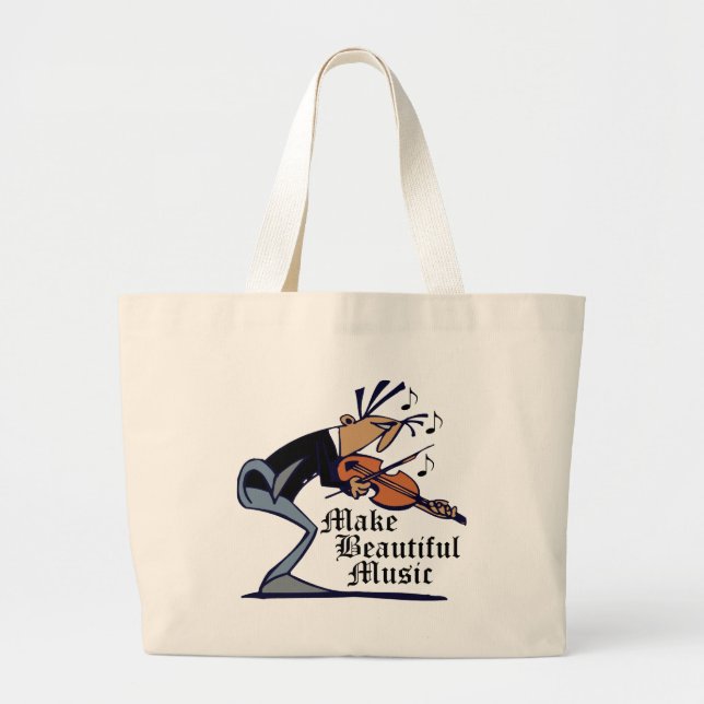 Make Beautiful Violin Music Tote Bag (Front)
