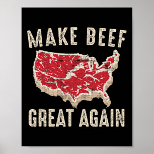 Make Beef Great Again Funny Bbq America Poster