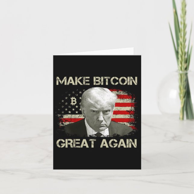Make Bitcoin Great Again Funny Maga Pro Trump 1  Card (Front)