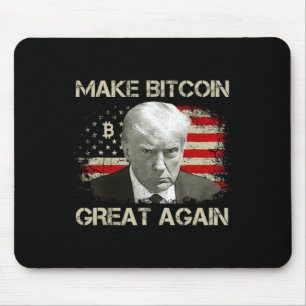 Make Bitcoin Great Again Funny Maga Pro Trump 1  Mouse Pad