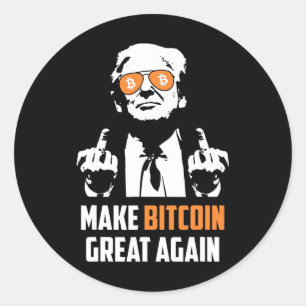 Make Bitcoin Great Again Funny Maga Pro Trump  Classic Round Sticker