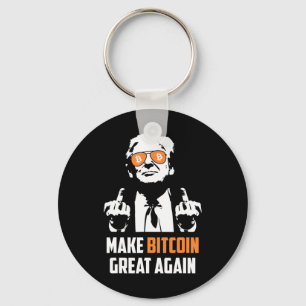 Make Bitcoin Great Again Funny Maga Pro Trump  Key Ring