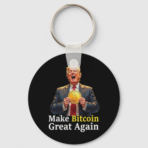 Make Bitcoin Great Again Trump Bitcoin Crypto Futu Key Ring