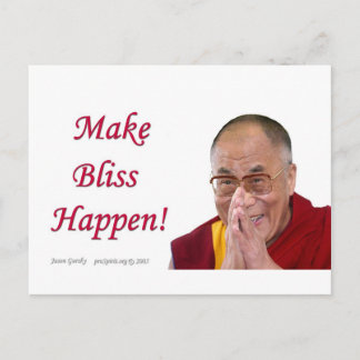 Make Bliss Happen! - Dalai Lama Postcard