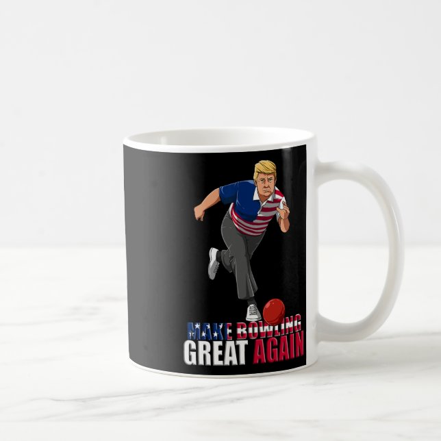 Make Bowling Great Again - Funny Trump Bowling Gif Coffee Mug (Right)