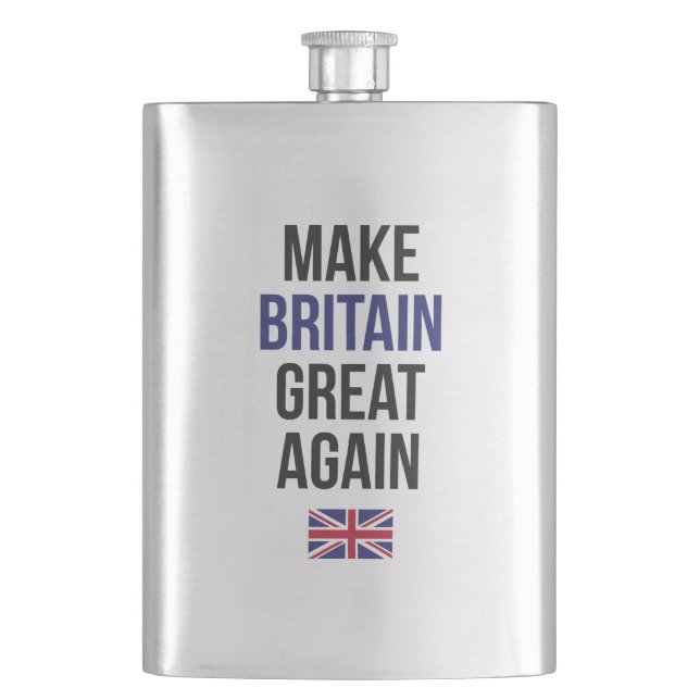 Make Britain Great Again UK First Flag Brexit Hip Flask (Front)