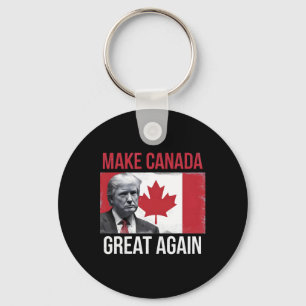 Make Canada Great Again Funny Trump Canadian Flag Key Ring