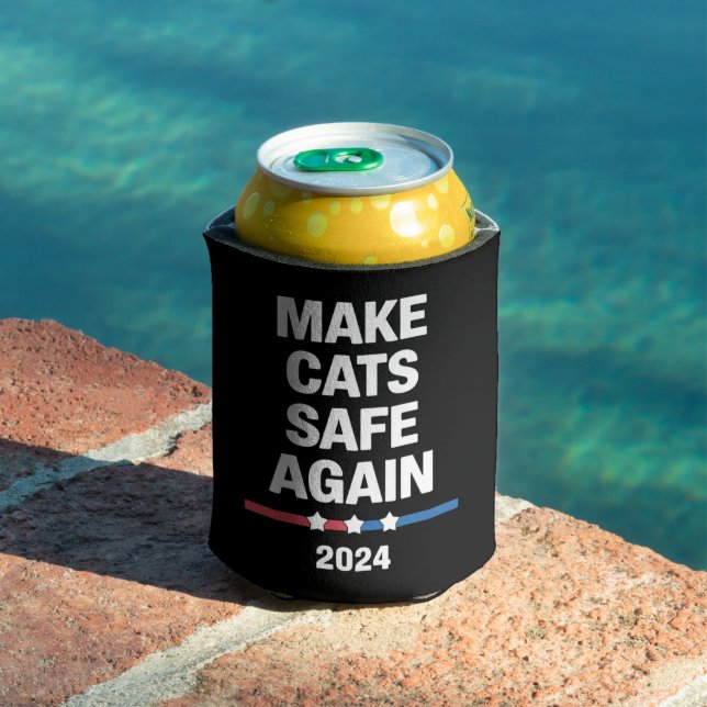 Make Cats Safe Again Funny 2024 Presidential  Can Cooler (In Situ Pool)