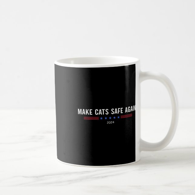 Make Cats Safe Again Funny Trump Harris Debate 202 Coffee Mug (Right)