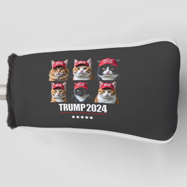 Make Cats Safe Again Maga Trump Election Golf Head Cover (Front)