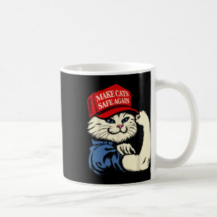 Make Cats Safe Again Red Hat Cats For Trump Presid Coffee Mug