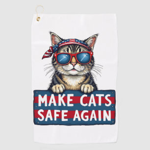 Make Cats Safe Again Trump Election Vote Golf Towel