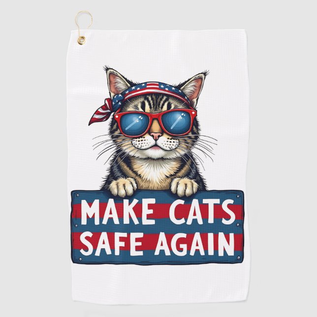Make Cats Safe Again Trump Election Vote   Golf Towel (Front)
