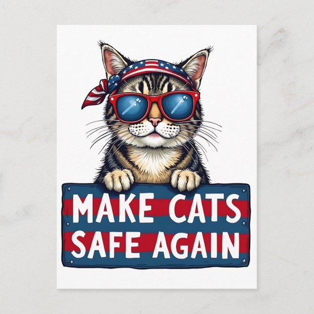 Make Cats Safe Again Trump Election Vote   Postcard (Front)