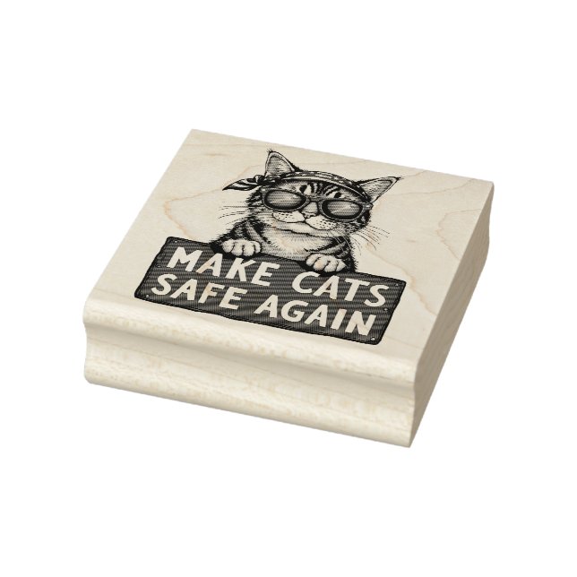 Make Cats Safe Again Trump Election Vote   Rubber Stamp (Stamp)
