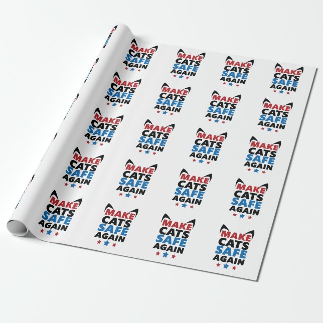 Make Cats Safe Again Trump Election Vote  Wrapping Paper (Unrolled)
