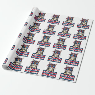 Make Cats Safe Again Trump Election Vote Wrapping Paper