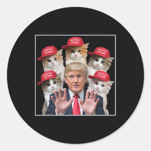 Make Cats Safe Again Trump Red Hat Make Pets Safe Classic Round Sticker