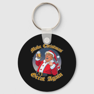 Make Christmas Great Again 2024 Trump Funny Trump  Key Ring