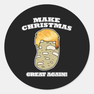 Make Christmas Great Again Christmas Potato Trump Classic Round Sticker