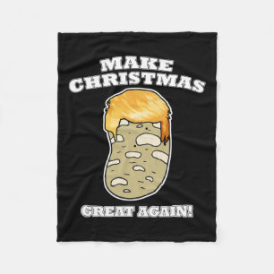 Make Christmas Great Again Christmas Potato Trump Fleece Blanket