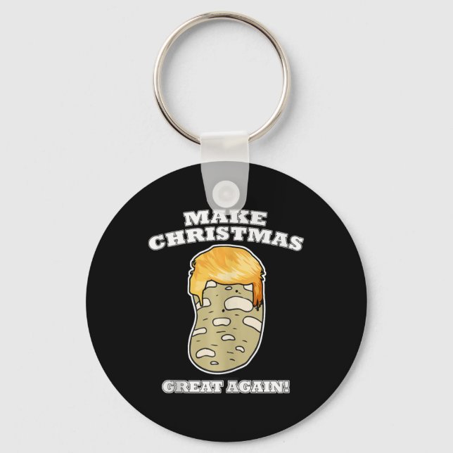 Make Christmas Great Again Christmas Potato Trump  Key Ring (Front)