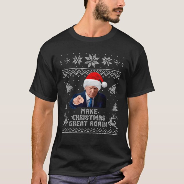 Make Christmas Great Again Donald Trump Holiday T-Shirt (Front)