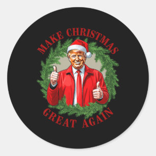 Make Christmas Great Again Donald Trump Mega  Classic Round Sticker