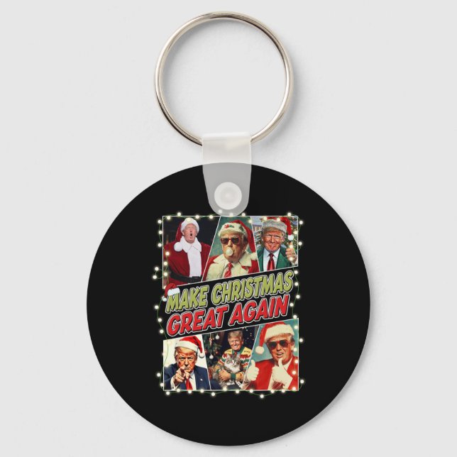 Make Christmas Great Again Donald Trump Mega  Key Ring (Front)