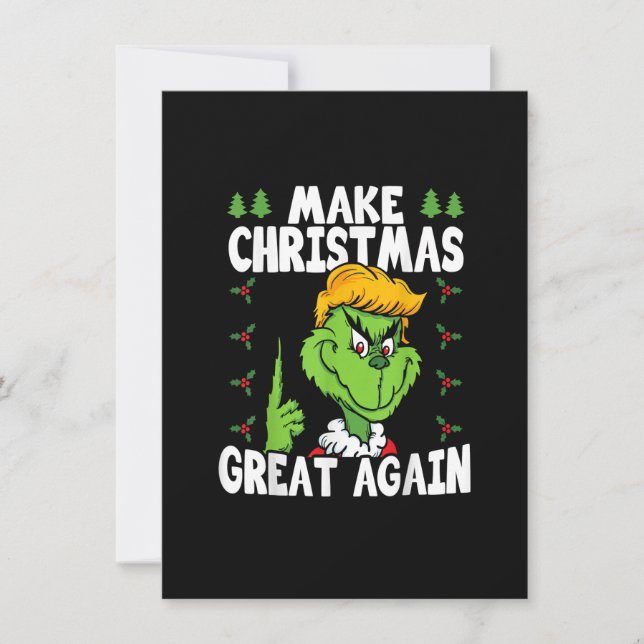 Make Christmas Great Again Donald Trump Xmas Funny Invitation (Front)