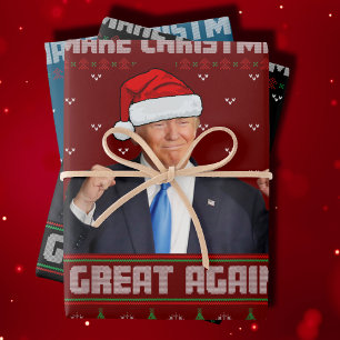 Make Christmas Great Again Donald Trump Xmas Funny Wrapping Paper Sheet