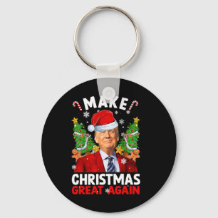 Make Christmas Great Again Funny Donald Trump Sant Key Ring