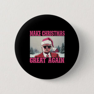 Make Christmas Great Again Funny Santa Claus Trump 6 Cm Round Badge