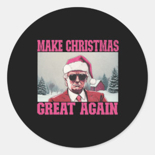 Make Christmas Great Again Funny Santa Claus Trump Classic Round Sticker
