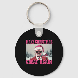 Make Christmas Great Again Funny Santa Claus Trump Key Ring