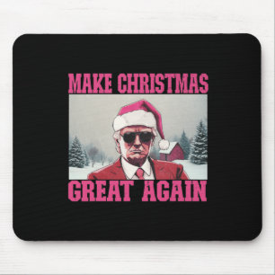 Make Christmas Great Again Funny Santa Claus Trump Mouse Pad