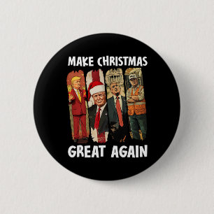Make Christmas Great Again Funny Santa Trump 2024 6 Cm Round Badge