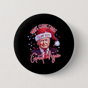 Make Christmas Great Again Funny Santa Trump 2024 6 Cm Round Badge