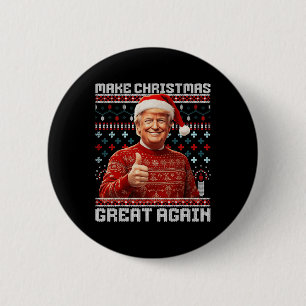 Make Christmas Great Again Funny Santa Trump 2024 6 Cm Round Badge