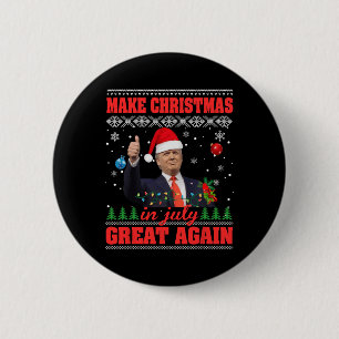 Make Christmas Great Again Funny Santa Trump 2024 6 Cm Round Badge